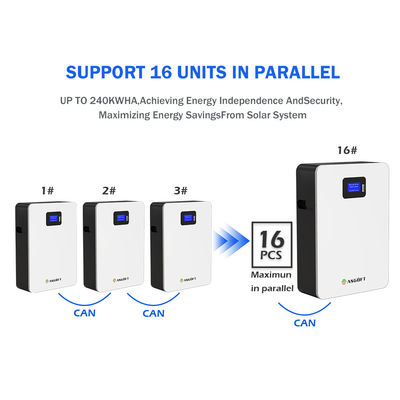 Der Zyklus-Zeit 95% DOD ASGOFT 6000 powerwall 51.2v100ah 5.12kwh lifepo4 Haushalt Lithium-Batterie