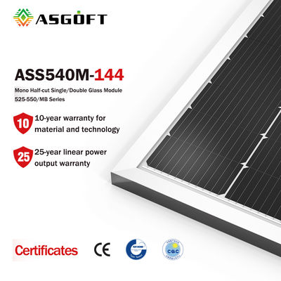Transparentes Bifacial Sonnenkollektor-monosystem 450w 500w 540w für Haus