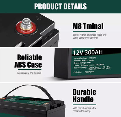 Lithium-Batterie-Satz BMS Lifepo 4 300AH 12V für Hauptenergie-Speicher-System EV