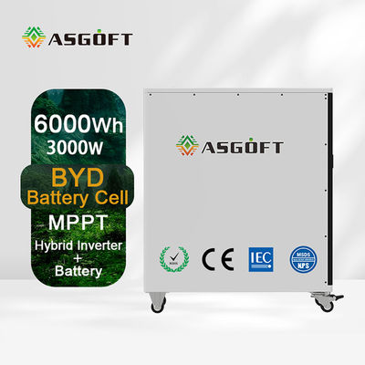 6KWH All-in-One tragbares Kraftwerk Lifepo4 netzunabhängiger 3kW-Hybrid-Wechselrichter