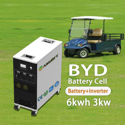 Intelligente Aufladungsbatterie 6Kwh lifepo4 mit tragbarer beweglicher Energie des Inverter-3000W