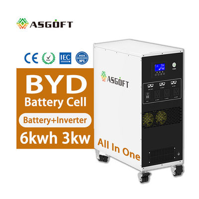 Belastete tragbare tragbare bewegliche Solarenergie der Energie-Bank-6Kwh Batterie-und des Inverter-3Kw