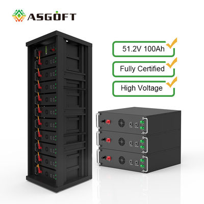 Hochspannung 15kwh-750kwh Lithium-Eisen Batterie Pack Lifepo4 51.2v 100Ah Rack-montierte Batterie Lithium-Ionen-Batterie