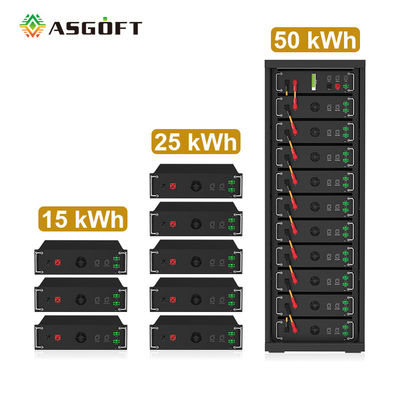 Hochspannung 15kwh-750kwh Lithium-Eisen Batterie Pack Lifepo4 51.2v 100Ah Rack-montierte Batterie Lithium-Ionen-Batterie