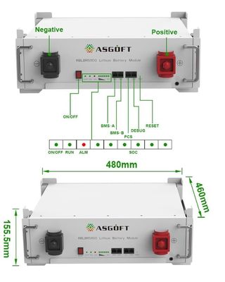 Metallgehäuse 51.2 V 100ah LiFePO4 Batterie Stapel Lithiumbatterie UL-Zertifizierung