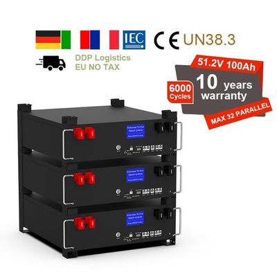LiFePO4 Lithium-Energie-Speicherbatterien 51.2v 100Ah angepasst